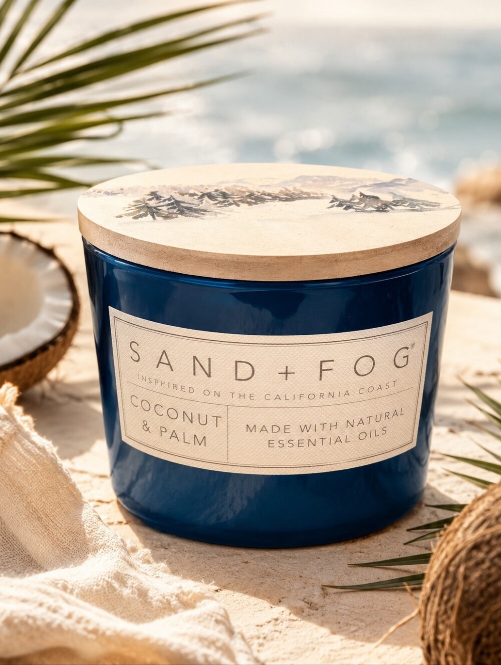 Sand + Fog 2 Wick 12oz Coconut & Palm Scented Candle
